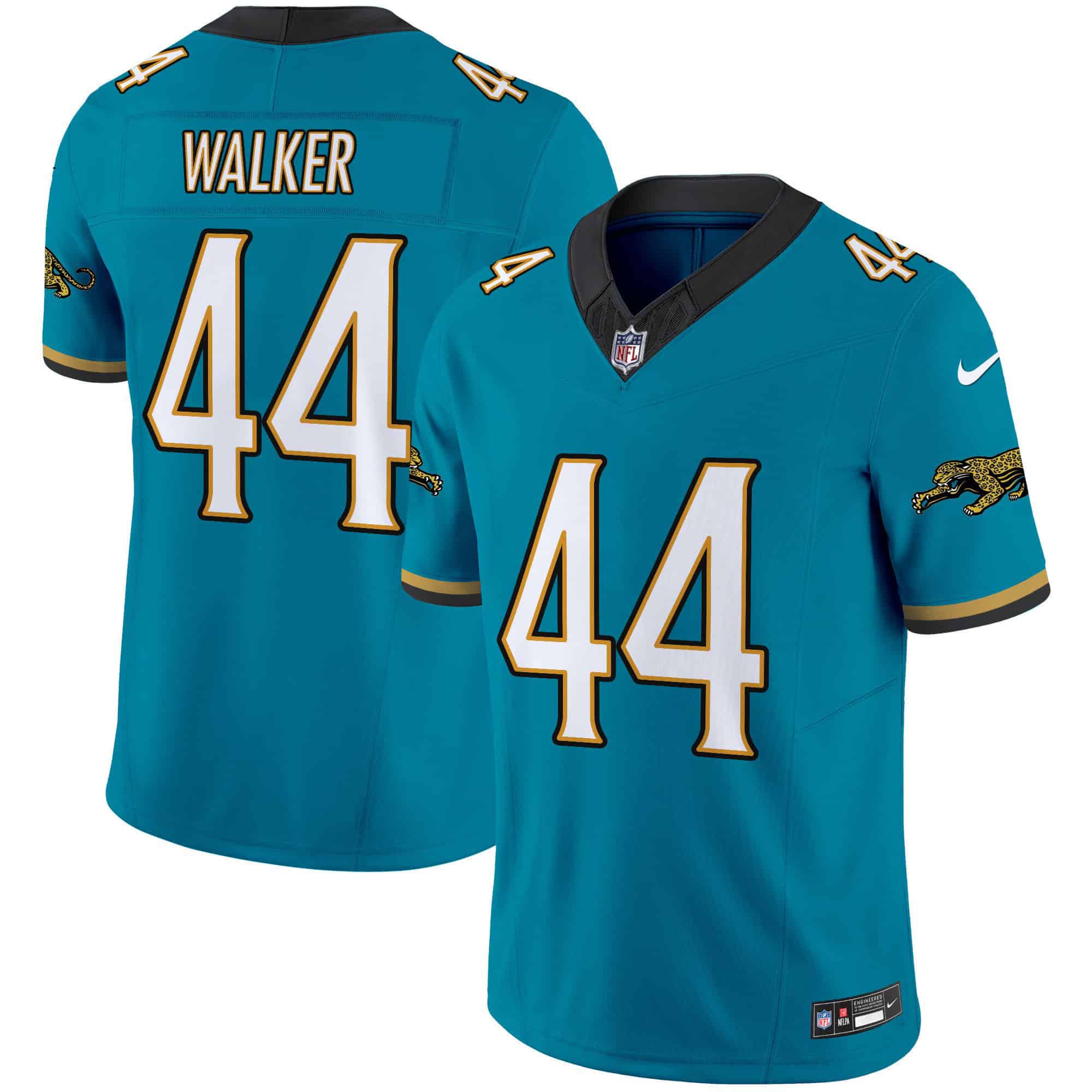 Men Jacksonville Jaguars #44 Walker Green 2024 Nike Throwback Vapor Limited NFL Jersey